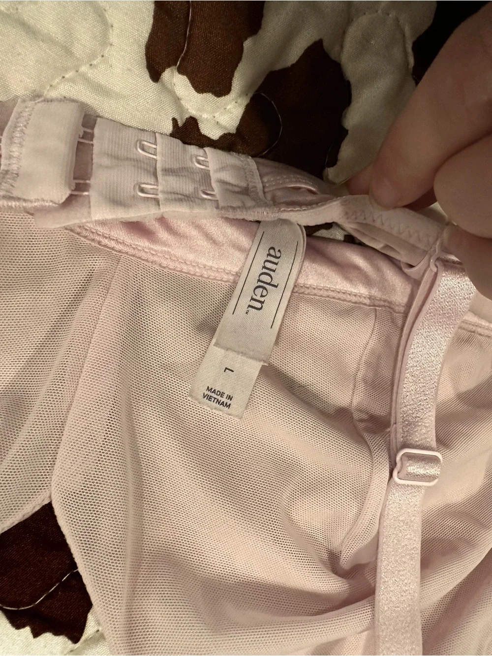 Auden Light Pink Satin Wireless Bralette
